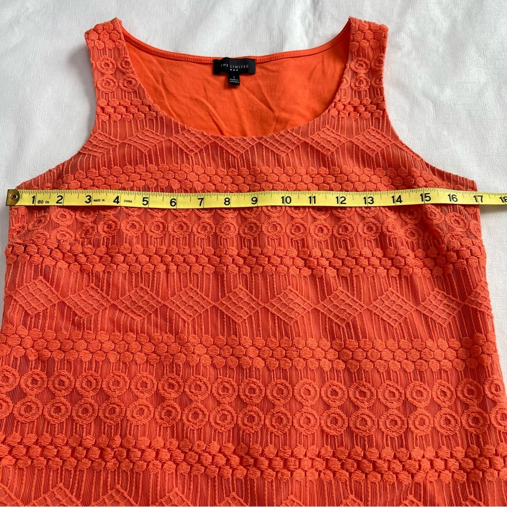 The Limited Lace Sleeveless Tank Top Orange Size S - Picture 5 of 6